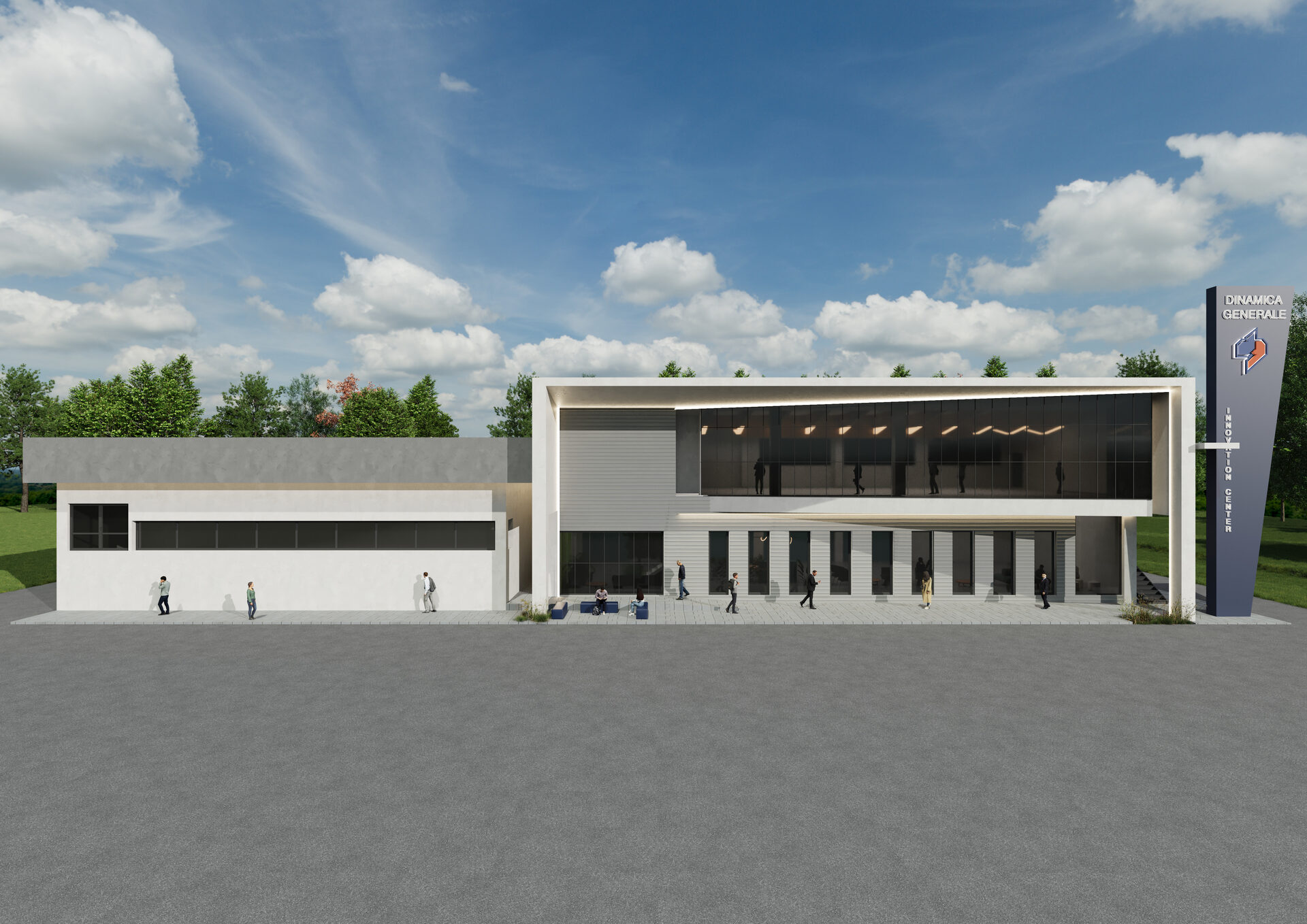 Dinamica Generale — Innovation Center, prospetto frontale dell'intero complesso